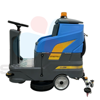 Mesin Pencuci Lantai Ride-on dengan Lebar Penyapu 770mm untuk Terminal Bandara, Parkir Bawah Tanah, Gudang Komersial Total 1500w