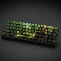 Keyboards Diy Custom LOL Sherwood Forest Ashe 68 Key PBT Dye Sublimation Side Printed Keycaps Cherry Profile Keyboard Set