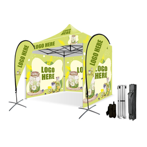 Tienda plegable de techo con dosel resistente al agua para publicidad exterior con logotipo portátil de la mejor calidad con paredes y banderas - Product Image 4