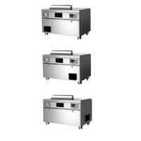Grill Teppanyaki à gaz pour restaurant commercial japonais avec contrôle numérique, installation intégrée, évacuation des fumées vers le bas