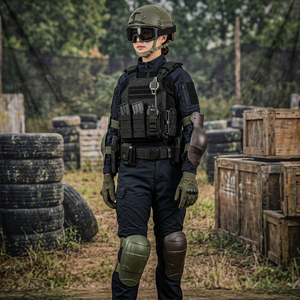 Conjunto de Rodilleras y Coderas Tácticas de Nailon, Equipo de Protección Resistente para Exteriores, Sin Correas - Product Image 1