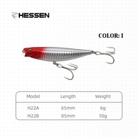 Leurre flottant pour la pêche en mer, 65 mm 6 g 85 mm 10 g, en matériaux synthétiques, avec hameçons, appât artificiel Hessen H22 pour brochet et lucioperche