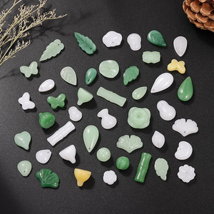 Glass Imitation Jade <b>Leaf</b> Butterfly Pendant White Yellow Green Teardrop DIY Jewelry Charms Unisex Everyday Wear - Product Image 3