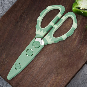 <b>Kitchen</b> <b>Scissors</b> Stainless Steel Multi Functional With Sleeve For Home Use Pink Green - Product Image 3