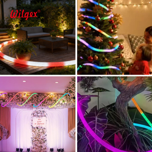 <span class=keywords><strong>Tira</strong></span> <span class=keywords><strong>de</strong></span> <span class=keywords><strong>LED</strong></span> <span class=keywords><strong>de</strong></span> Neón Innovadora con Cubierta Protectora Envolvente <span class=keywords><strong>de</strong></span> Tela, Efecto <span class=keywords><strong>de</strong></span> Luz Suave en Todas las Direcciones, Bajo Consumo <span class=keywords><strong>de</strong></span> Energía, Fácil Instalación - Product Image 2