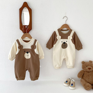 Ins baby autunno e inverno stile orso tuta a maniche lunghe abiti da neonato graziosi tutina - Product Image 1