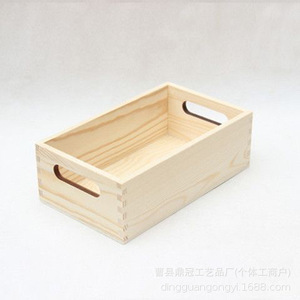 Wooden Storage <b>Box</b> 25x15x8.4cm Rectangle No Lid Desktop Organizer - Product Image 4