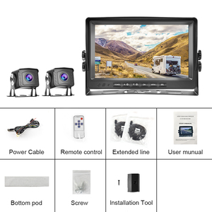 Podofo 9 "AHD videoregistratore LCD <span class=keywords><strong>Monitor</strong></span> DVR videoregistratore camion Bus Van Kit di retrovisione + 12V/35V auto telecamere di retromarcia - Product Image 6