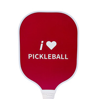 Pala de Pickleball Rectangular de Fibra de Vidrio Roja sin Orificios, Modelo Deportivo para Exteriores TZ-537