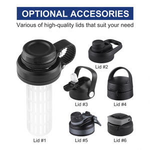 Bottiglia d'acqua isolata in acciaio inossidabile con fondo del vano portaoggetti, bottiglia di acqua potabile per allenamento in palestra con scatola di immagazzinaggio - Product Image 5