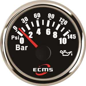 Manómetro de Presión de 52 mm para Conversión de Yates, Barcos, Vehículos Recreativos y Automóviles, 0-10 Bar, 10-184 Ohmios - Product Image 2