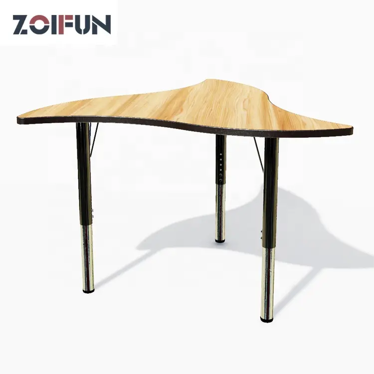 Modern used school furniture classroom curve triangle shape classroom activity tables for sale student writing table