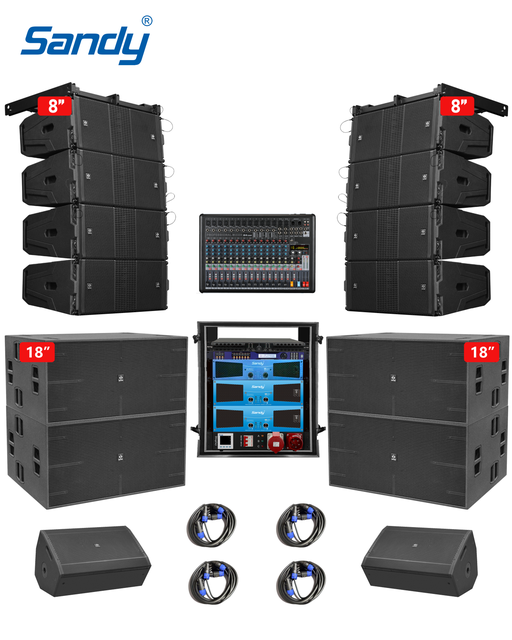 Manufacturer Dual 8" Line Array Speaker Professional Sound System 18" Subwoofer Passive Audio Sound Equipment for Outdoor Stage