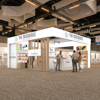 Stand d'exposition réutilisable en aluminium durable 20x20 avec éclairage arrière SEG pour salon professionnel
