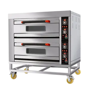 Vigevr 2 Decks 2 Trays Gas Dek Gas Oven Broodrooster Elektrische Vier Forno Pizza Pie Oven Voor Pizza