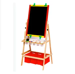 2021 fonte de arte all-in-one madeira crianças arte easel com rolo de papel