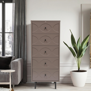 Gabinete de bambú de diseño moderno de lujo para el hogar, muebles de almacenamiento de acero de pie alto, armario delgado para sala de estar y dormitorio - Product Image 5