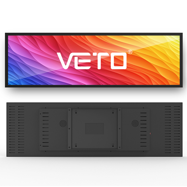 VETO Custom Size 8 49 Inch Stretched Bar Screen for Digital Marketing Airport Shelf Edge Ultra Sleek Shopping Mall OEM Retailer
