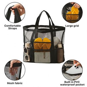 Women Shopping <b>Bag</b> Multi-Functional Mesh <b>Beach</b> <b>Bag</b> Vacation Essentials Tote <b>Bag</b> for Summer - Product Image 1
