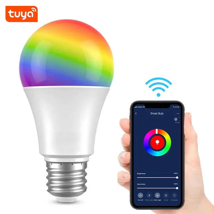 Hot selling Smart Voice Controlled led Wifi Bulb 9W RGB Compatible Colour Work With Alexa and Google Assistant lighting