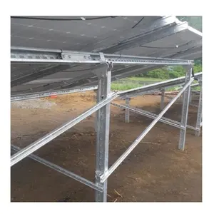 Sistema de montaje de Panel Solar, montaje en tierra, estructura de acero Solar, tubo galvanizado