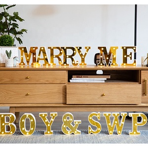 Hot Bán Hình Dạng Từ Nhựa Thư Ánh Sáng Đám Cưới Chiếu Sáng Dẫn Nhà Máy Giá Vàng Giá Rẻ Bảng Đèn - Product Image 2