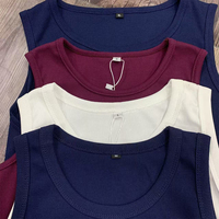 Vente en Gros OEM Débardeurs Côtelés Femme Dos Nageur en Coton Brodé Personnalisé, Haut de Sport et Tenue de Ville pour Femmes