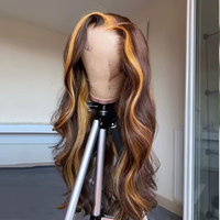 13x4 cheveux humains brésiliens Hd perruques avant de lacet 180% densité cheveux vierges perruques en surbrillance 12A perruques de couleur brute pour les femmes noires