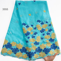 3555 Gros Tissu Dentelle Coton Lafaya Dubaï Broderie de Haute Qualité Tissu Dentelle Africaine Dentelle Suisse pour Mariage