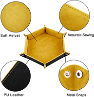 Plateau à dés pliable en cuir PU hexagonal, écologique, durable, pour accessoires de DND