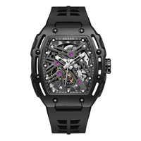 Nouvelle montre mécanique automatique carrée, personnalisée, en acier inoxydable noir, 43 mm, montre de luxe pour homme, montre de haute qualité, cadeau