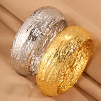 Bracelet manchette irrégulier en or 18 carats hypoallergénique, anti-ternissement, longue tenue de couleur, style vintage minimaliste pour femme