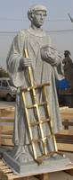 Statue du Saint-Laurent personnalisée en granit et bronze pour cimetière, cadeau catholique religieux d'église