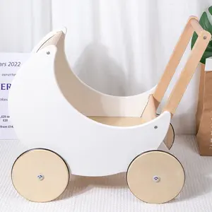 Carrito de Compras de Juguete de Madera para Niños de 3 Años, Unisex, Simulación de Supermercado, Aprendizaje, Pequeño, Blanco, <span class=keywords><strong>Luna</strong></span> - Product Image 3