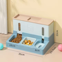 Distributeur automatique d'eau et de nourriture pour animaux de compagnie en plastique imperméable de grande capacité pour chats et chiens - Design élégant et portable
