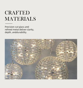 Lámpara de araña de cristal multiglobo con acabado plateado y marco rectangular para isla de cocina o comedor. - Product Image 5