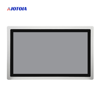 PC Panel Industri Tanpa Kipas 21,5 Inci All In One Komputer Layar Sentuh Kapasitif Multi Touch 2 LAN 6 USB 4 COM Casing Logam W21RW G