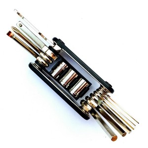 Clé de réparation automobile, kit d'outils pour vélo, clé hexagonale pliable 16 fonctions, outil multifonction en métal pour l'entretien des vélos - Product Image 1