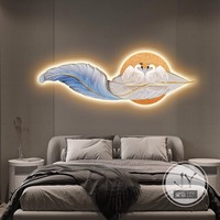 Peintures murales en porcelaine cristalline écologiques Swan Feathers pour le salon et la chambre à coucher, décoration suspendue