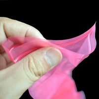 Sacs en plastique PE antistatiques rouges refermables avec fermeture à glissière, colorés, sur mesure, fabriqués en Chine