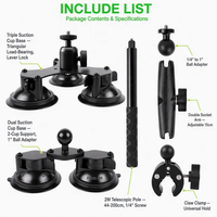 Perche à selfie invisible ultra-longue de 2 m avec triple ventouse pour montage sur toit de voiture, vue à la troisième personne, compatible Insta360 X4/X3/X2