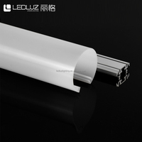Profilé en aluminium T60 de 60mm de diamètre avec couvercle givré PC suspendu ou tube lumineux monté en surface