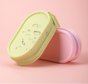Estuche de Silicona Portátil para Cosméticos con Logotipo Personalizado, Bolsa para Brochas de Maquillaje para Mujer, Funda con Cierre para Brochas de Maquillaje - Product Image 1