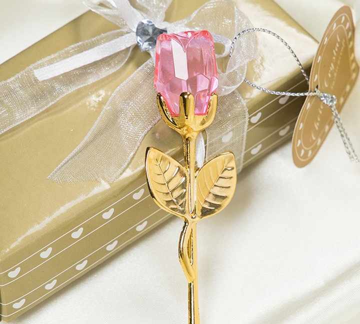 Artificial Crystal Rose Flower Figurines for Valentine's Day