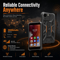 هاتف ذكي متين صغير H7 يعمل بنظام أندرويد 16 مع شبكة الجيل الرابع LTE، مقاوم للماء، شاشة 4.96 بوصة، بطارية 3000 مللي أمبير، شريحتي اتصال، هاتف محمول للاستخدام الخارجي