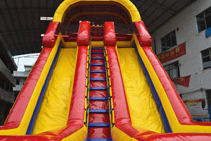 Tobogán Inflable para Exteriores, Castillo Inflable, Tobogán de Jardín, Obstáculos, Toboganes Gigantes Triples - Product Image 4