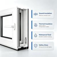 Fenêtre à auvent pliante insonorisée en aluminium moderne pour salle de bain, certifiée NFRC, avec verre trempé transparent, pour usage résidentiel (vente en gros)