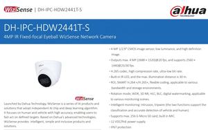Telecamera IP di Sicurezza <span class=keywords><strong>Dahua</strong></span> IPC-HDW2441T-S, 4MP, IR 30m, Protezione Perimetrale AI, SMD Plus, PoE, Disponibile - Product Image 3