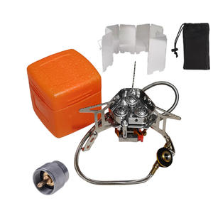 Draagbare opvouwbare gasfornuis voor buitenkamperen met elektronische ontsteking, butaanbrandstof, windbescherming - geschikt voor barbecue en veldgebruik - Product Image 2