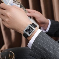 Montre à quartz rectangulaire de créateur de mode 2026 pour homme, bracelet en cuir décontracté, montre-bracelet de luxe pour affaires, Relogio Masculino